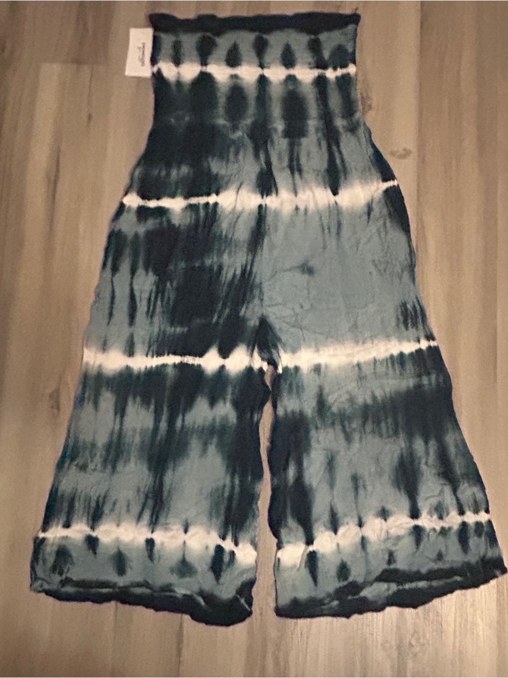 Blue Tie-Dye Strapless Wide-Leg cropped Jumpsuit NEW swimsuits for all - Picture 3 of 5